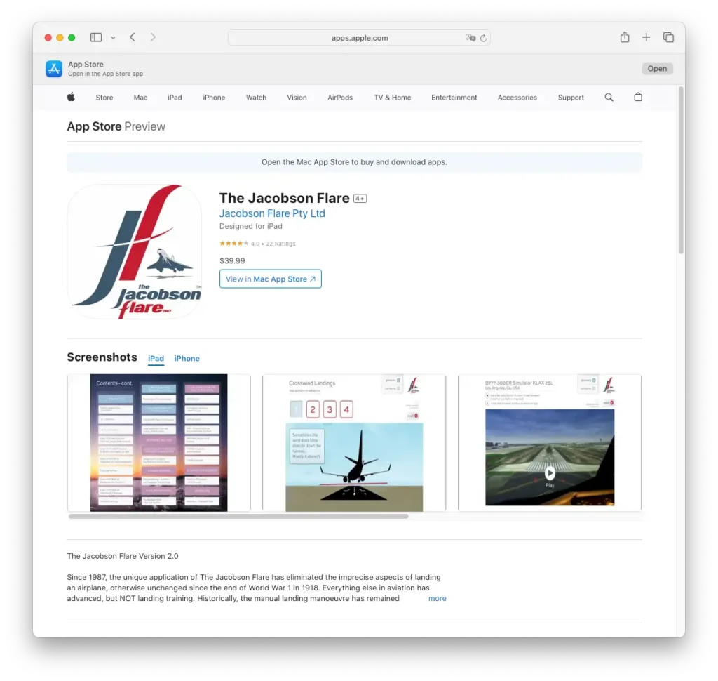 The Jacobson Flare paid app